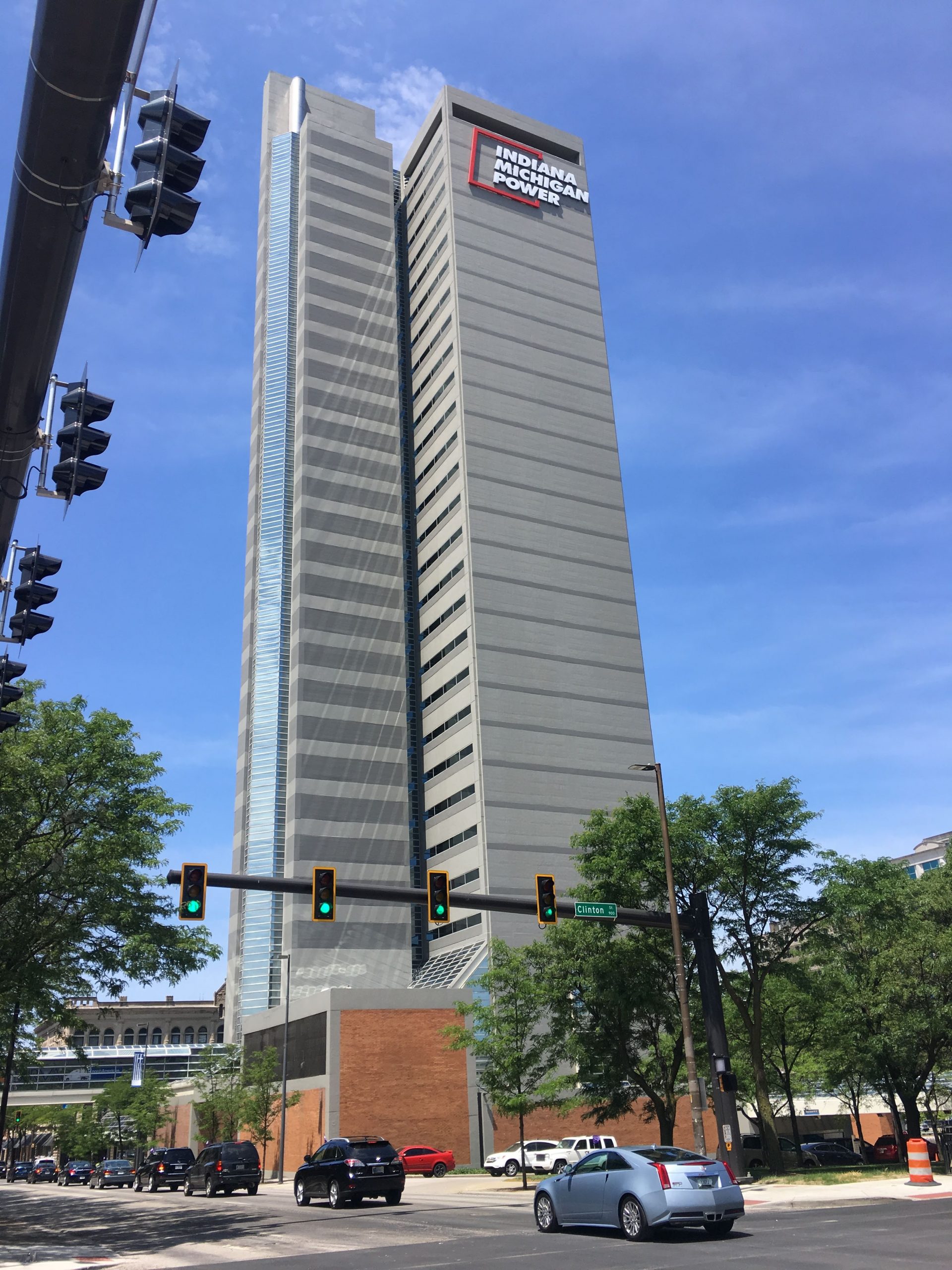 Commercial waterproofing performed on Indiana Michigan Power Center high rise office building in Fort Wayne, IN