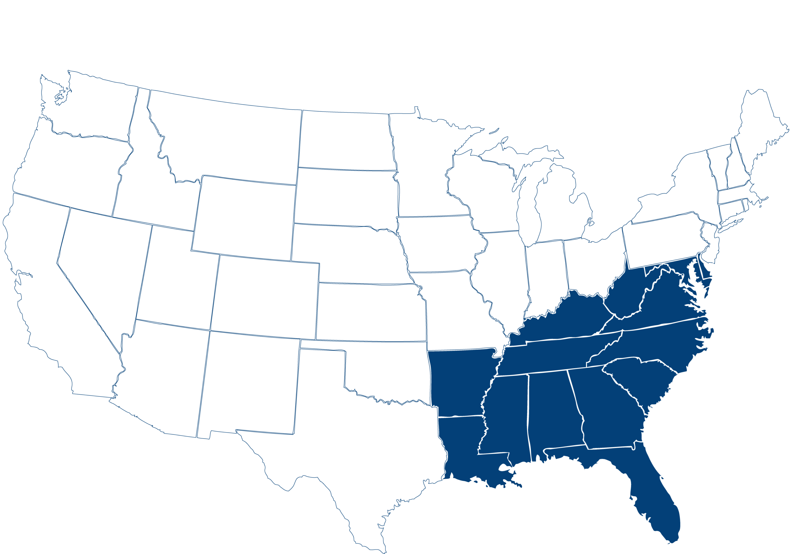 USA Southeast Map