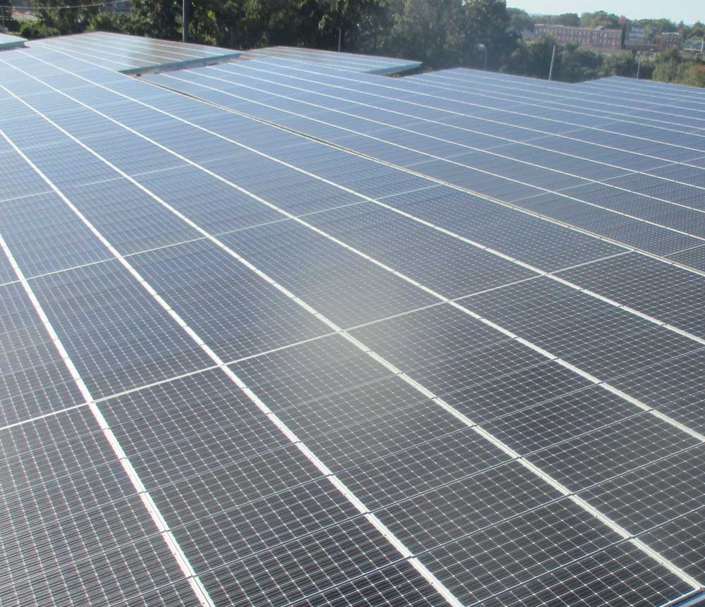 Waterproofing services applied to many tiers of solar panels